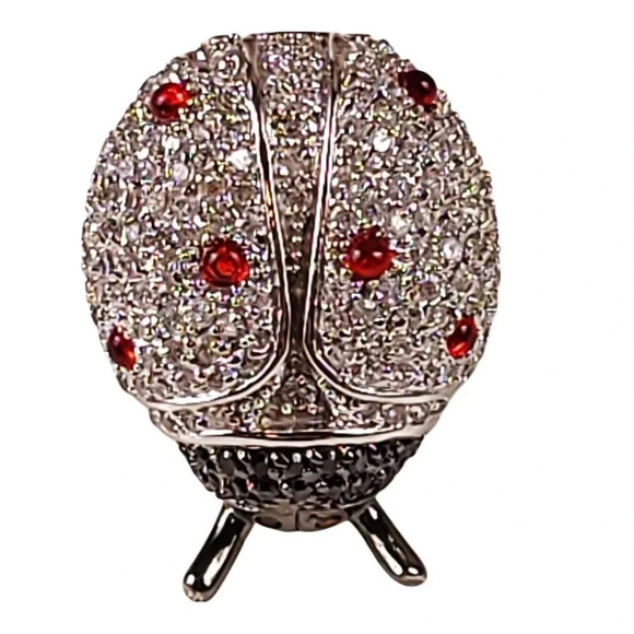 nOir Ladybug Crystal Ring Size 6 Pave' Statement Cocktail Bling Bold Sig… - Picture 6 of 12